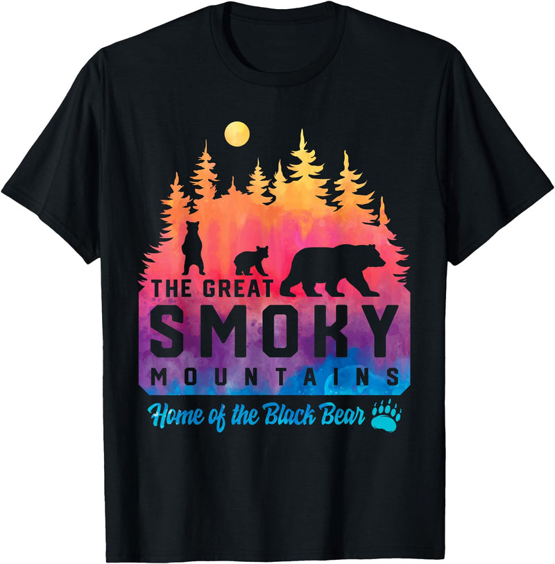 Great Smoky Mountain Vacation Souvenir Apparel Great Smoky Mountains Tie Dye T-Shirt - Black