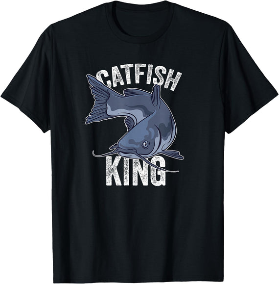 Catfish Gifts Catfish King Catfish Fishing T-Shirt - Black