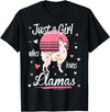 Pack A Punch Just A Girl Who Loves Llamas Llama Shirt Vintage T-Shirt - Black