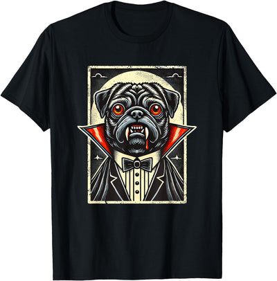 Haunted Spooky Halloween Gifts Halloween Vampire Pug Pugs T-Shirt