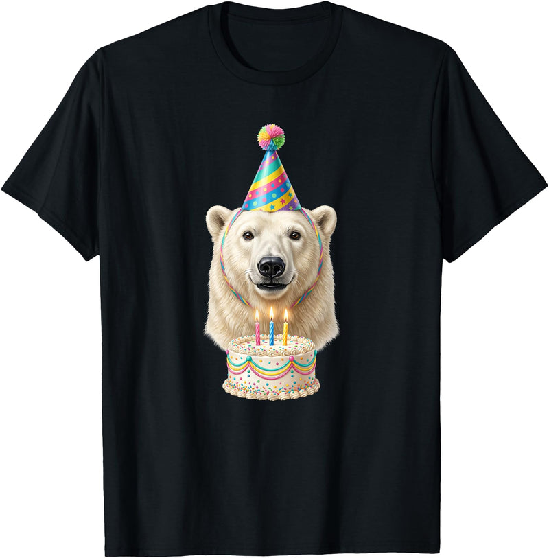 Birthday Party Polar Bear Polar Bear Birthday T-Shirt - Black
