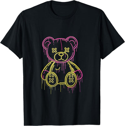 Teddy Bear Graffiti Street Art Bold Urban Pop Illustration T-Shirt