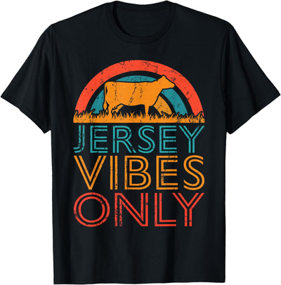 Women Cow Vibes Only Cow Breeder Jersey Cattle Farmer T-Shirt