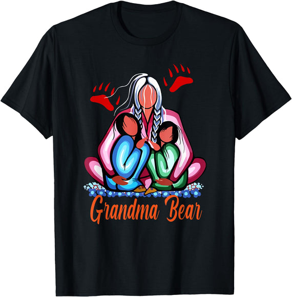 Grandma bear native american Tee Grandma bear native american T-Shirt - Black