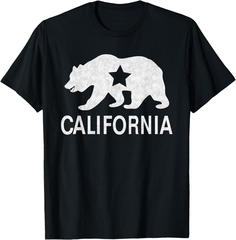 California Bear Souvenirs California State Flag Republic Of California T-Shirt - Black