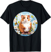 Cool Spring Flowers with Hamster for Season Lovers T-Shirt - Black