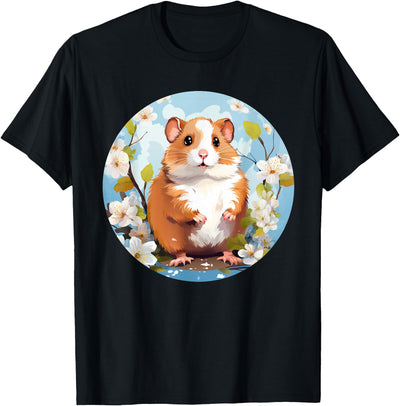 Cool Spring Flowers with Hamster for Season Lovers T-Shirt