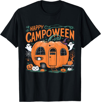 Campers Halloween Costume Tee Happy Camp-O-Ween Halloween Camping Ghosts and Campfires T-Shirt