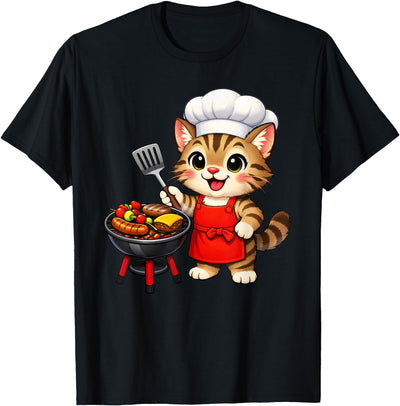 Funny Barbecue Cat Grilling BBQ Apparel Funny Barbecue Cat Grilling BBQ T-Shirt