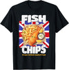 Fish & Chips Costume Ideas For Kids & UK Foods Fish And Chips Outfit Idea For Women & Novelty British Foods T-Shirt - Black