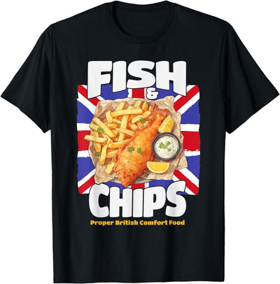 Fish And Chips Outfit Idea For Women & Novelty British Foods T-Shirt
