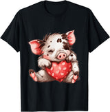 Kune Kune Pig Accessories & KuneKune Clothes Kune Kune Pig Heart Kunekune for Women Kune Kune Pig Girl T-Shirt - Black