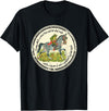 Brown County General Frog Went a Courtin Riding Horse with Sword Folk Tale T-Shirt - Black
