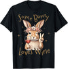 Cute Rabbit Lover Bunny Graphic T-Shirt (Navy Blue) in Black