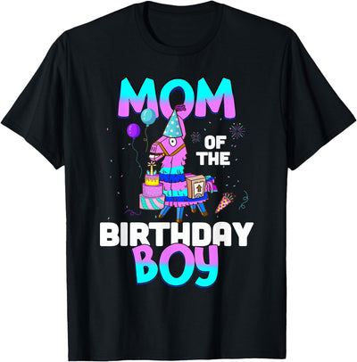 Llama Boys Kids Lovers Creations Llama Mom Shirt - Birthday Boy’s Cute Matching Party Outfit T-Shirt