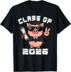 Peace Sign Hand Animal Class of 2026 Graduation Peace Sign Hand Pig Class of 2026 Graduation T-Shirt - Black