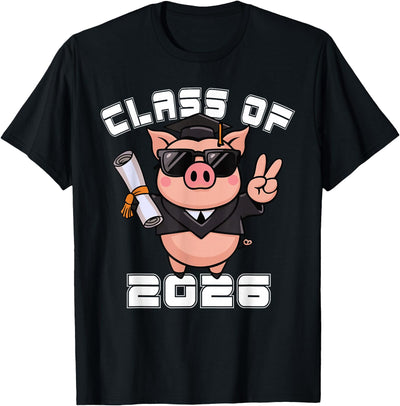 Peace Sign Hand Pig Class of 2026 Graduation T-Shirt