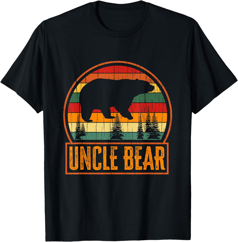 Aneisha Family Bear Matching Tee Uncle Bear Family Bear Matching T-Shirt - Black