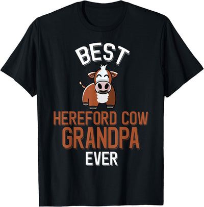 Best Hereford Cow Grandpa Ever Cute Cattle T-Shirt