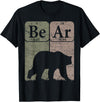 Bear Periodic Chemistry Elements Retro Arctophile Bear Periodic Table Elements Grizzly Bear Vintage Arctophile T-Shirt - Black