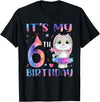 It's My 6th Birthday Bunny Rabbit 6 Years Old Boy Girl T-Shirt in Black