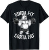 Iron Jungle Apparel Kinda Fit Sorta Fat Polar Bear Gym Weightlifting Workout T-Shirt - Black