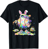 Dripping Tie Dye Rabbit Baseball Easter Bunny Men Boy Kid T-Shirt in Black
