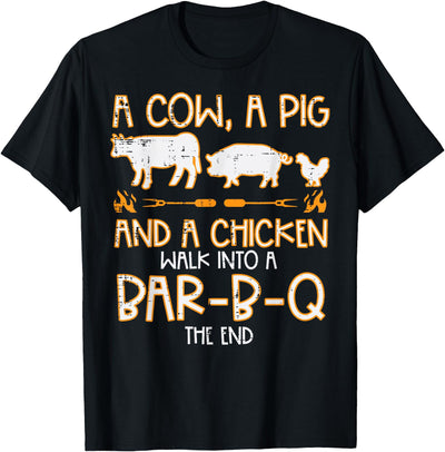 Cow Pig Chicken Walk Bar B Q Bbq Barbecue Grilling Men Women T-Shirt