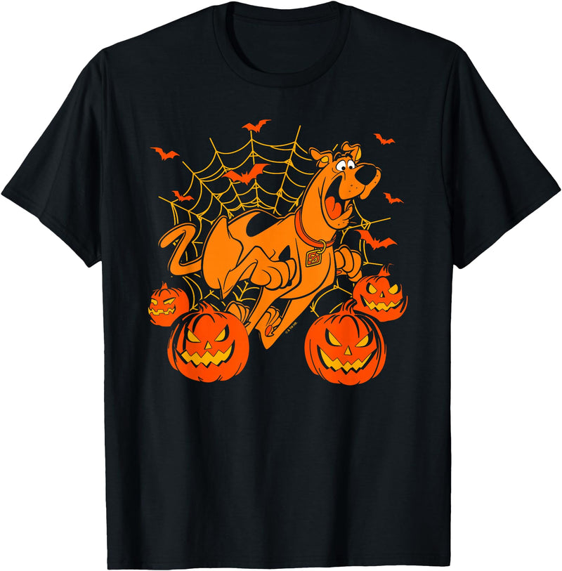 Scooby-Doo! Scooby-Doo Halloween Scooby Running in Jack-O-Lantern Patch T-Shirt - As Pictured