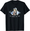 Alice in Wonderland - Floral - It's Aways Tea Time Rabbit T-Shirt in Black