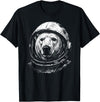 Funny Polar Bear Astronomy Space Retro Astronaut Polar Bear Lovers Space Galaxy T-Shirt - Black