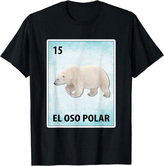 Polar Bear Mexican Tee El Oso Polar Mexican Polar Bear Cards T-Shirt - Black