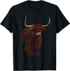 Best Highland Cow Gifts Farm Animal Lover Herders Funny Scottish Highland Cow Design For Men Women Hairy Cow T-Shirt - Black