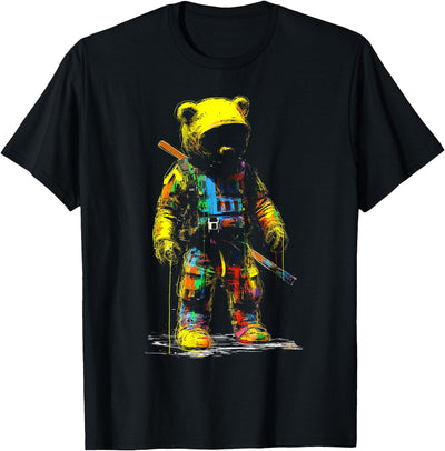 Bear Painting Drawing Colorful Animal Art Bear T-Shirt