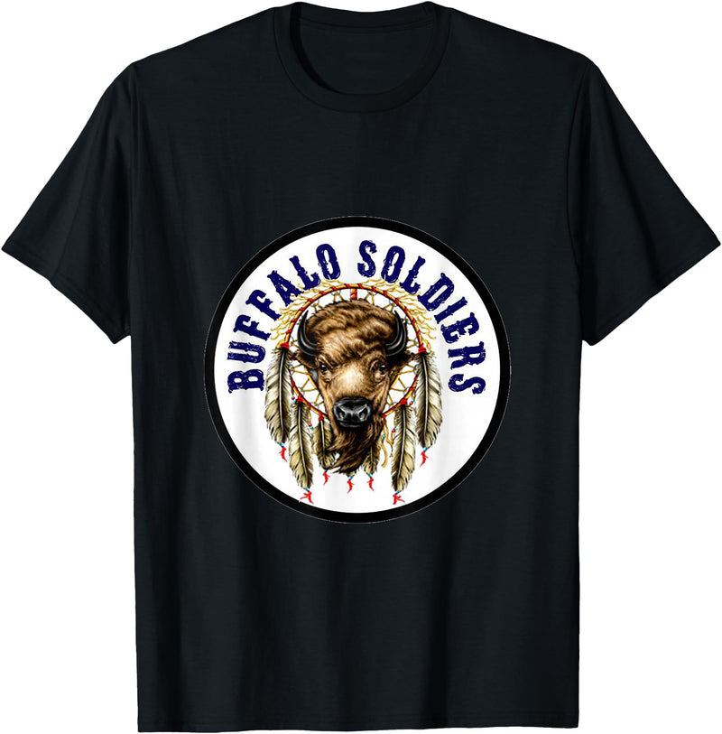 Mostly Art Stuff The Buffalo Soldiers of 1886 Dreamcatcher Art T-Shirt - Black