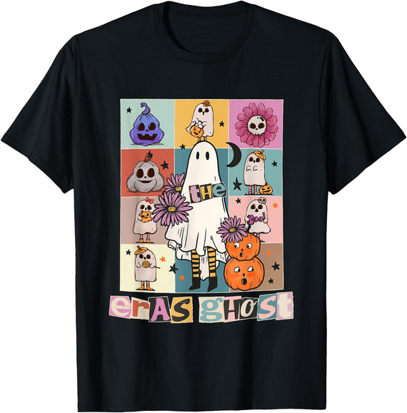 Era Ghost Tour Halloween In My Spooky Era Groovy Hippie Halloween Ghost T-Shirt - Black