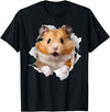 Cute Hamster Design for Men Women Kids Animal Hamster Lovers T-Shirt - Black