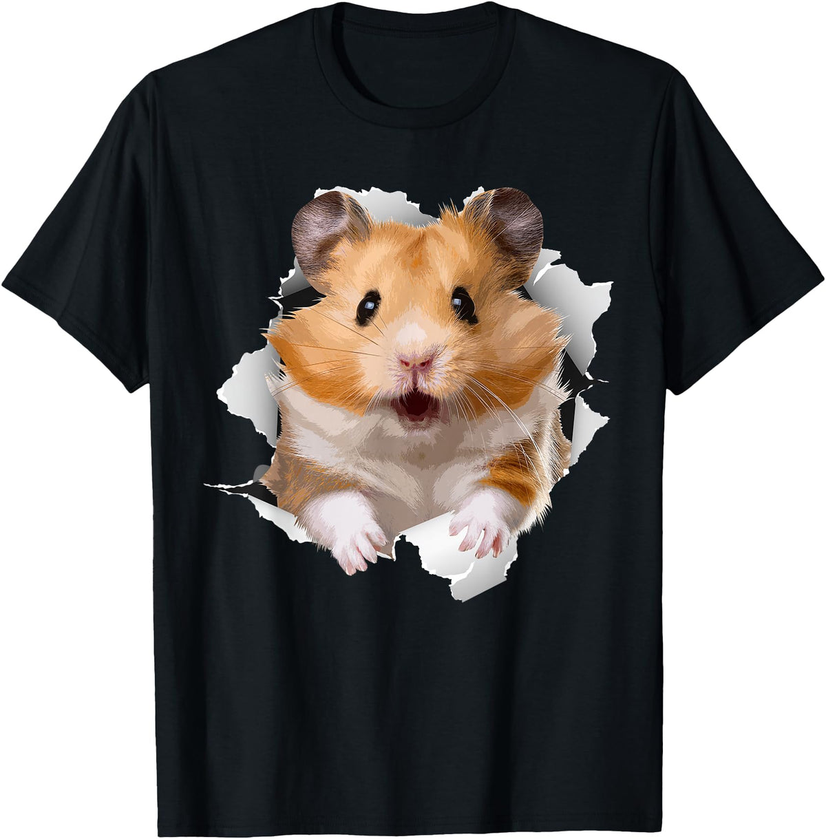 Cute Hamster Design for Men Women Kids Animal Hamster Lovers T-Shirt - Black