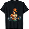 Giraffe Lovers Weightlifting Bodybuilder Gym Funny Giraffe Gym Weightlifting Fitness Workout Deadlift T-Shirt - Black