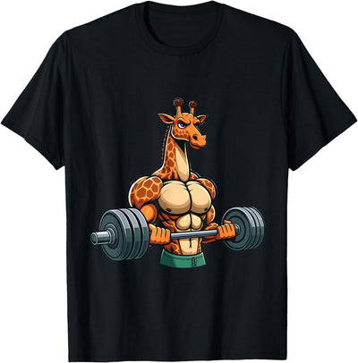 Funny Giraffe Gym Weightlifting Fitness Workout Deadlift T-Shirt