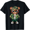 Magical and Funny Teddy Bear Gifts Hip Hop Teddy Bear Camouflage Rap Music T-Shirt - Black