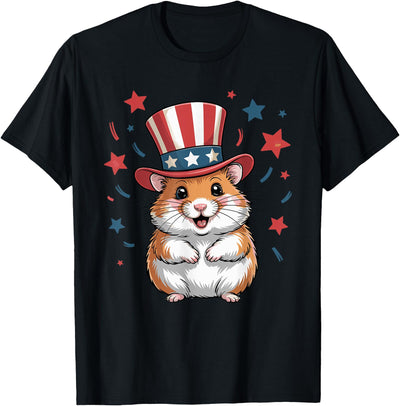 Patriotic Hamster Animals Lovers Independence 4th of July T-Shirt