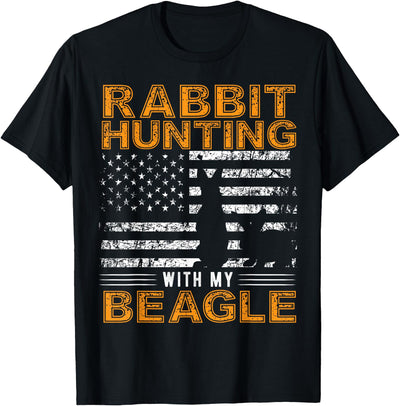 Rabbit Hunting with My Beagle Flag T-Shirt