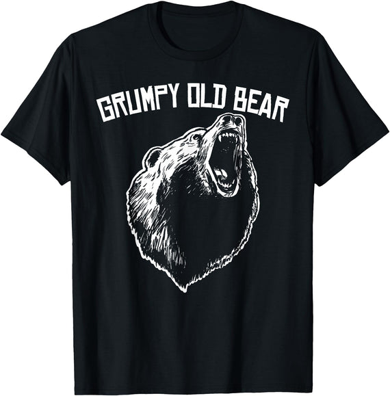 Miftees Grumpy Old Man Club Grumpy Old Bear T-Shirt - Black