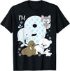 Arctic Animals Birthday Party Family Matching Bday Arctic Animals 9th Birthday Polar Bear Walrus Fox Sea Theme T-Shirt - Black
