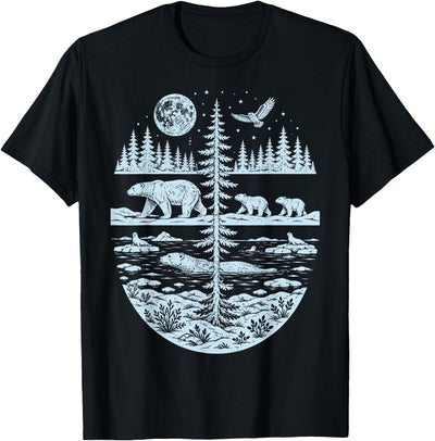Polar Bear Arctic Tundra Wildlife Nature Lover Polar Bear Arctic Wilderness Nature Scene Wildlife Lover T-Shirt