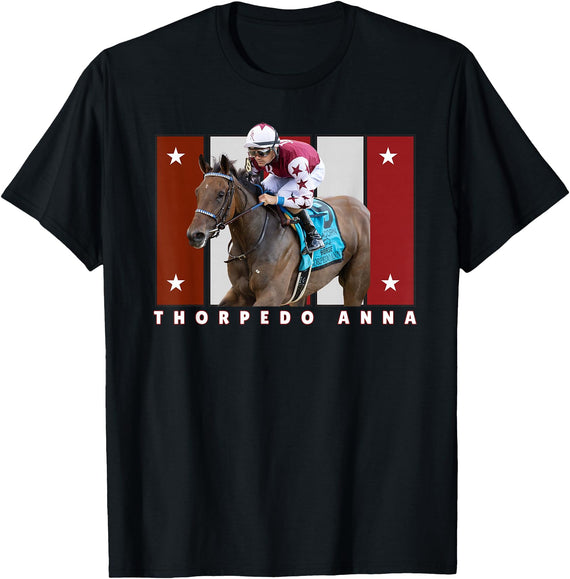 Handicapping Horse Gear Thorpedo Anna Horse, Horse Racing, Del Mar, Santa Anita T-Shirt - Black