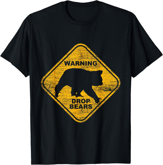 Animal Tees & Gift Idea Attention Falling Bears Animal Design Australia Gift Koala T-Shirt - Black