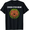 Moose Bronco Funny Cross Eyed Bear Animal Graphic T-Shirt - Black