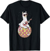 DiscoballAxis1 Funny Llama Disco Dancing Ball Groovy Retro 80s Costume T-Shirt - Black